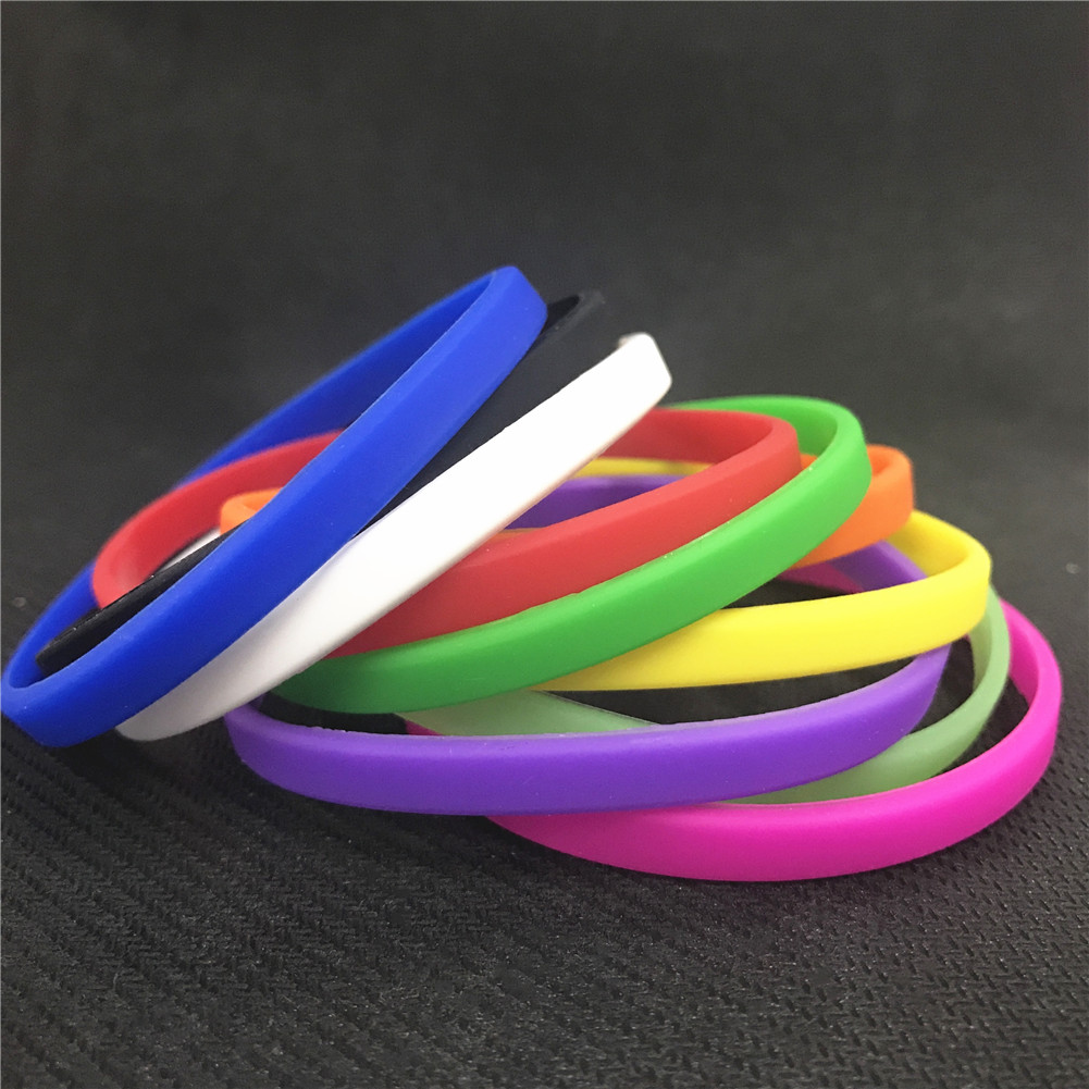 Gogo 100 Pcs Thin Silicone Wristbands, Rubber Bracelets, Party Favors-Assorted, Size: One Size